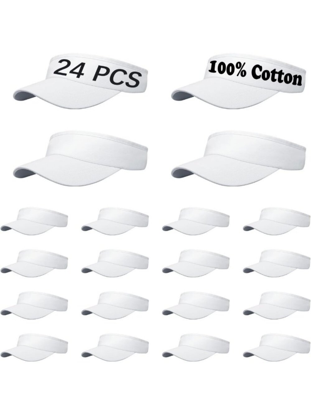 Adjustable Sun Visor Hat - UV Protection, Solid Color, Perfect for Golf & Beach
